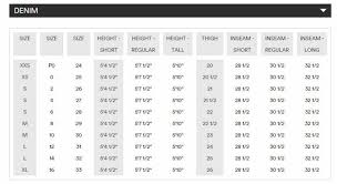 Armani Exchange Size Chart