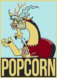 poster discord and popcorn by semonx deviantart com on deviantart my little pony friendship little pony brony