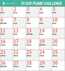 30 Day Plank Challenge Fit Life Tea