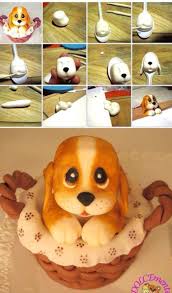 一步步教你做可爱的翻糖玩偶 可爱小狗 fondant dog dog cakes fondant cake toppers