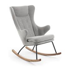 Mecedora Meryl Gris Kave Home Chaise A Bascule Fauteuil A Bascule Chaises Bercantes En Bois