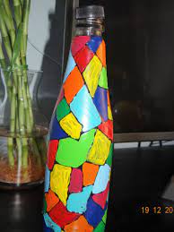 Diy Decorate Plastic Bottle By Color Painting Home Decor Ideas Crafts Bottle Diy