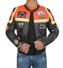 Harley Davidson And Marlboro Man Leather Motorcycle Jacket