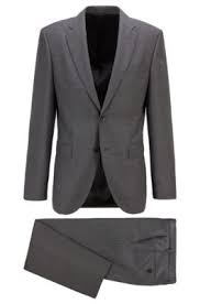 Completo hugo boss grigio scuro uomo. Abiti Business Da Uomo Grigio Hugo Boss