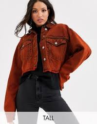 Collusion Tall Cropped Jacket In Overdyed Red In 2020 Clothing For Tall Women Clothes Mini Shirt Dress