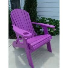 Folding Adirondack Chair W Cup Holder Poly Lumber Purple Plastic Outdoor Seating In 2020 Folding Adirondack Chairs Adirondack Chair Plastic Adirondack Chairs