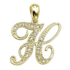 Alphabet H In Sterling Silver Pendant By Kiara Kip0123