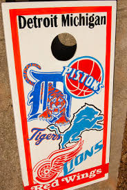 Detroit Teams Corn Hole Board Detroit Sports Cornhole Detroit