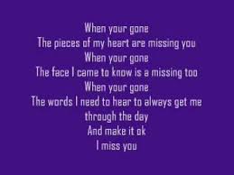 Avril Lavigne When You Re Gone Lyrics Youtube