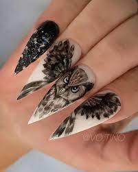 Pin By Daisy Sanders On Nails Owl Nail Designs Owl Nails Harry Potter Nails Designs