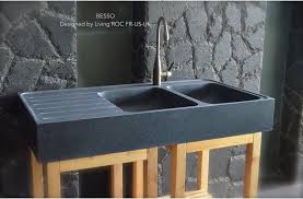 Evier En Pierre Granit Veritable 2 Bacs Egouttoir 120x60 Besso Evier Pierre Evier Cuisine Evier Double Bac