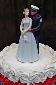 Military Marine Corps Usmc Wedding Cake Topper Ur Hair Flower Colors Classic Marine Wedding Marine Wedding Cakes Wedding Cake Pinterest