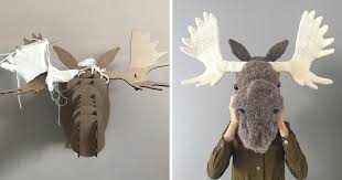 Mens abercrombie & fitch moose gray sweater size s. I Knit This Moose Head For A Wedding Present Bored Panda
