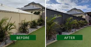 Colorbond Fence Respraying Colour Monument Www Fencemakeovers Com Au Backyard Fences Garden Fence Dream Garden Backyards