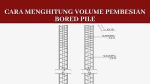 Setelah sebelumnya menghitung volume material pondasi , sekarang kita akan mencoba menghitung volume material pasangan dinding bata, misalkan sebuah pekerjaan dinding bata sepanjang 20 m setinggi 3 m, berapa volume pasangan bata, semen, pasir dan jumlah tenaga yang dibutuhkan. Cara Menghitung Volume Pekerjaan Bored Pile Civil Studio
