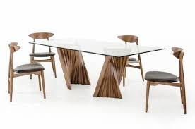 Vig Modrest Corbin Walnut Glass Dining Table Set 7 Pcs Modern Special Order Vgcsdt 1571 Vgcsch 12086 Set 7 Buy Online Glass Dining Table Glass Top Dining Table Glass Dining Table Set