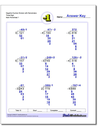 Long Division With Negative Numbers Negative Numbers Long Division Division