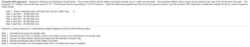Don't be fooled into believing there's no money in kenya. Solved Domestic Npv Approach Farbucks Is Thinking Of Exp Chegg Com