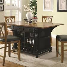 two tone kitchen island with drop leaves