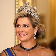 Queen Maxima Wore the Stuart Tiara to the State Dinner at Buckingham Palace  Hosted by Queen Elizabeth