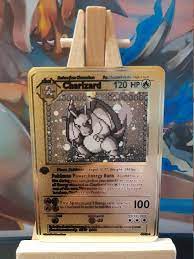 Card Pokémon Dracaufeu / Charizard Pixel Golden Metal Version - Etsy  Singapore