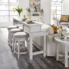 Choose from many setups to find the ideal option for your events. Modern Farmhouse Console Bar Table Set Aged White By Liberty Furniture Furniturepick