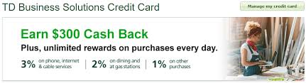 Clients may be referred to td ameritrade, inc., member finra / sipc (td ameritrade) for brokerage services and additional investing options. Bonus Increase Td Business Solutions Credit Card Review 300 Sign Up Bonus 3 2 1 Cashback Categories Ct Dc De Fl Md Me Ma Nc Nh Nj Ny Pa Ri Sc Vt