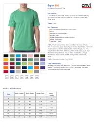 Anvil 980 100 Cotton Lightweight T Shirt