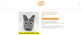 These are all the tier 2 pets you can get in the game, require tier 2 egg = 30,000 coins. íŠ¸ìœ„í„°ì˜ Big Games ë‹˜ Our Shop Is Live Come Grab A Limited Time Cat Plushie From Pet Simulator Each Order Comes With An Exclusive In Game Code For A Secret Pet