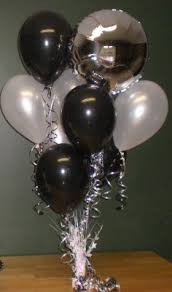 Black And White Balloons Birthday Decorations 25th Birthday Balloons Black White And Silver Black And White Party Decorations White Party Decorations 30th Birthday Parties