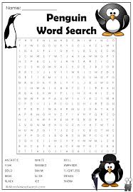 Nice Penguin Word Search Kids Book Club Polar Bears Activities Penguin Activities
