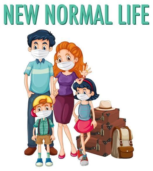 New normal life with happy family ready to travel | Free Vector