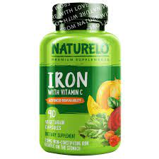 How does vitamin c increase iron absorption? Naturelo Iron With Vitamin C 90 Vegetarian Capsules Iherb