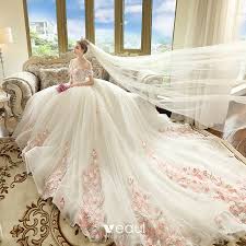 Brautkleid kurz creme miteinander vergleichen. Schone Ivory Creme Brautkleider Hochzeitskleider 2018 Ballkleid Off Shoulder Kurze Armel Ruckenfreies Rosa Applikationen Spitze Kathedrale