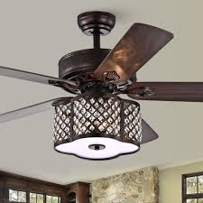 This collection of ceiling lights has one thing in common: Gracewood Hollow Inouye 52 Inch Rustic Bronze Ceiling Fan With 5 Light Caged Crystal Drum Shade Overstock 30337163
