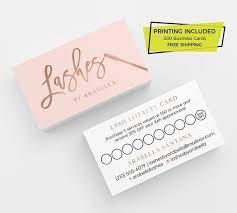 Ready to ship in 1 business day. Rose Gold Pink Lash Loyalty Card Design 500 Printed Business Cards Personalized Calling Card Template Custom Lashes Card Marketing Branding Loyalty Card Design Calling Card Template Beauty Business Cards