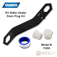 Rv hot water hybrid heat (item 11673). Camco Rv Water Heater Drain Plug Kit With Wrench