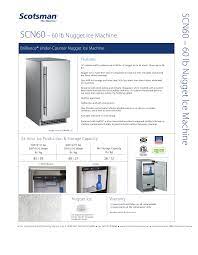 Scotsman ice machines make the chewable nugget ice you often see at restaurants. Scotsman Scn60pa1ss Scn60ga 1su Specification Manualzz