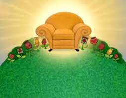 the golden thinking chair is on the top of the hill with the handy dandy notebook flowers blue s clues thinking chair blues clues