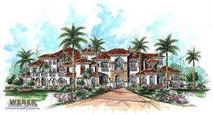 Mediterranean house plan with interior courtyard. Mediterranean House Plan Italian Style Beach Mansion Floor Plan