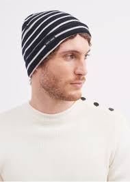 Unisex striped sailor hat in soft wool
