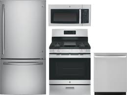 Maybe you would like to learn more about one of these? Ge Gereradwmw6519 4 Piece Kitchen Appliances Package With Bottom Freezer Refrigerator Gas Range Dishwasher And Over The Range Microwave In Stainless Steel