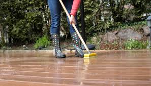 To clean a composite deck, sweep it with a broom or leaf blower at least once a week to get rid of dirt and debris. How To Safely Clean Composite Decking Nq Survey