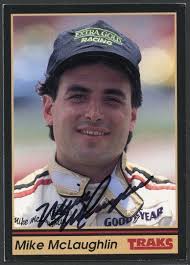 Mike McLaughlin #51 signed autograph 1991 Traks NASCAR Racing Trading Card 
