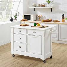 distressed white langley kitchen cart