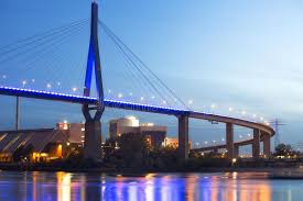Hamburg Germany The Koehlbrand Bridge Is S Landmark From The 70ties Sponsored Koehlbrand Germany Hamburg Bridge Germany Hamburg Hamburg Germany