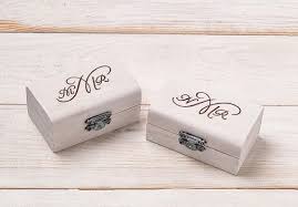 Anneau Porteur Coffret Mariee Et Le Marie Bague Coffret Porte Alliance Porteur Oreiller Anneau Personnalise Bague Boites Mr Et Mme Blanc Mariage Ring Bearer Wedding Groom Ring Personalized Ring Box