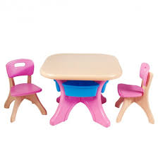 Explore our range of childrens table and chairs with a variety of materials, sizes and colors. Kids Table And 2 Chairs Set Children Activity Art Table Set W Detachable Storage Bins Strong Bearing Capacity Lightweight Kiddie Sized Plastic Furniture
