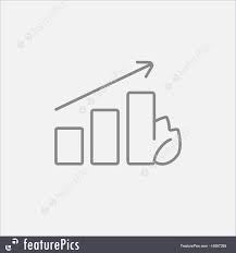 Bar Graph With Leaf Line Icon Stock Illustration I4857265