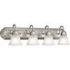 Accented by alabaster glass, this complete product grouping offers a fixture for every application. 3
